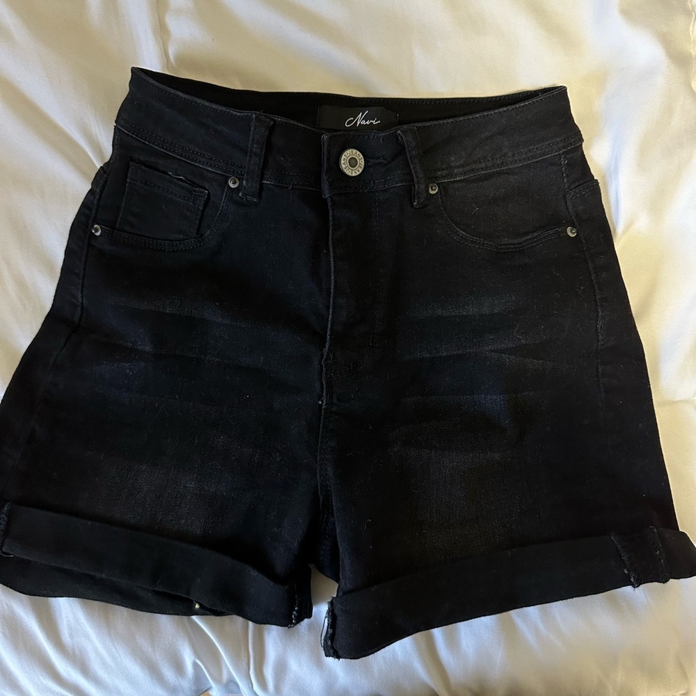 NVGTN Navi Black Jean Shorts